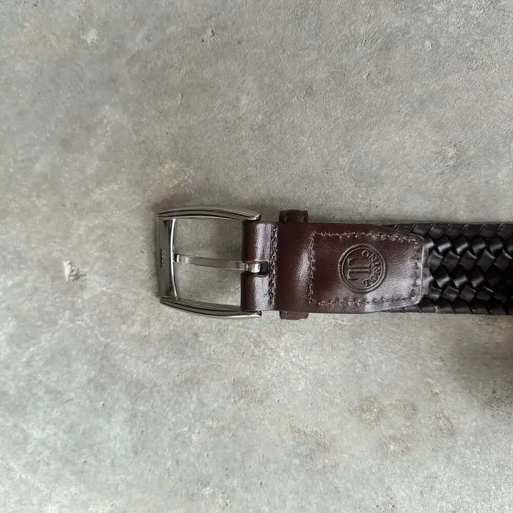 Torino Italian Leather Woven Belt - Size 42